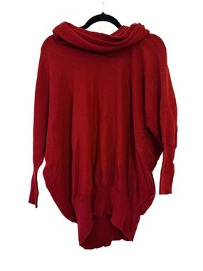Between Me & You Maroon Oversized Dolman Cowl Neck Sweater Tunic XL